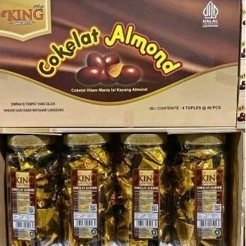 

coklat almond 1dus isi 4toples