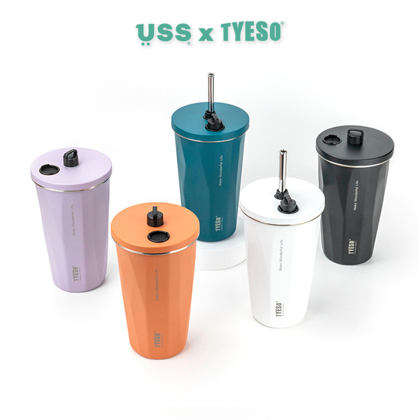 USS x Tyeso Tumbler Gelas Kopi Aesthetic 600 ml Tahan Dingin 24 jam Original Resmi Anti Tumpah