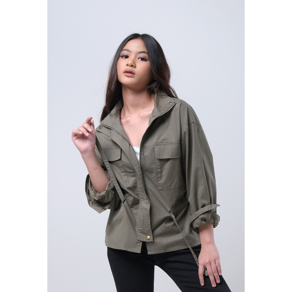 Logo Jeans Jaket Wanita Thea Army 34434L5AR