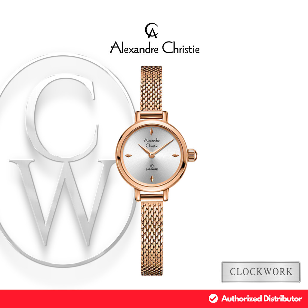 Jam Tangan Wanita Alexandre Christie AC 2B35 LHBRGSL Rantai Pasir / Mesh Strap Elegant Minimalis