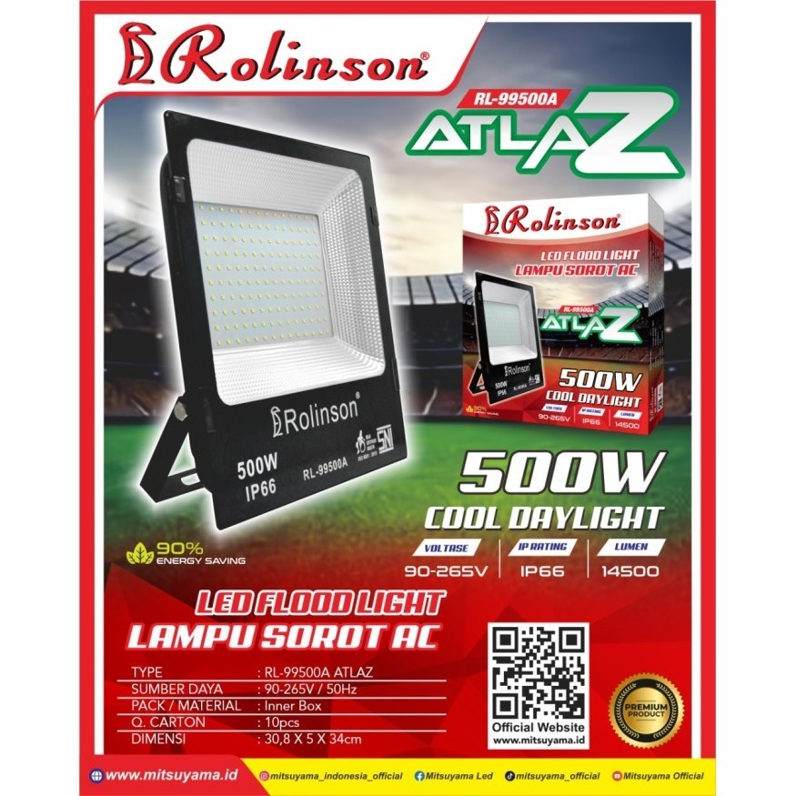 LG09 RL-99500A Lampu Sorot AC 500 Watt Rolinson atlaz IP66 Tembak flood led