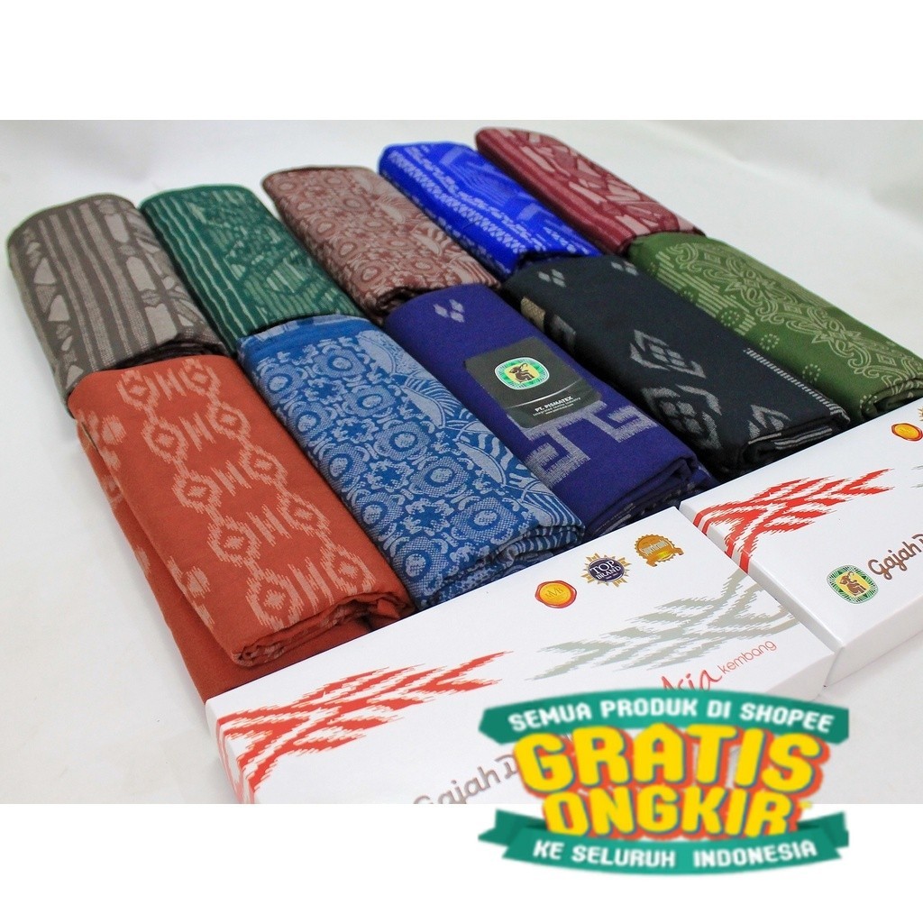 Sarung GAJAH DUDUK Asia KEMBANG Kain Tenun Dewasa motif Bali warna GROSIR ORIGINAL berkualitas batik