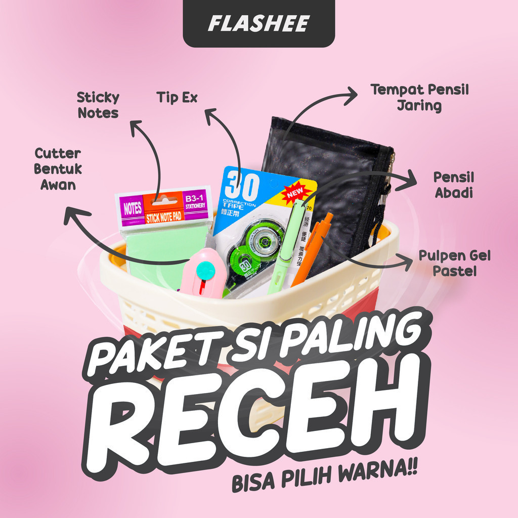 

Flashee Paket Alat Tulis Sekolah 6IN1 Back To School Tempat Pensil Set