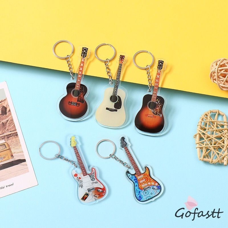 COD Gantungan Kunci Gitar Liontin Bass Kreatif Gantungan Kunci Gibson Hummingbird-G