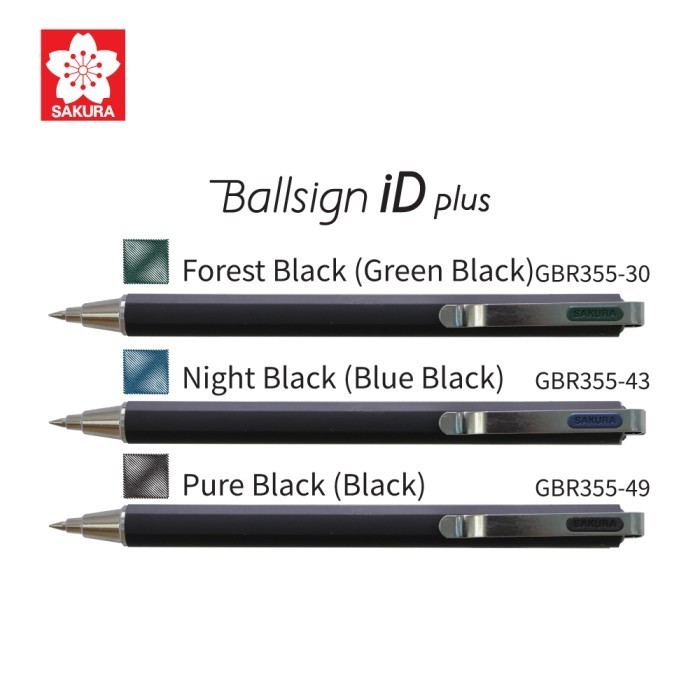 

[Terbaru]ATK Sakura Ballsign ID Plus Hexagonal Gel Pen 0.4mm 0.5mm Vintage Color - 0.5mm, Pure Black