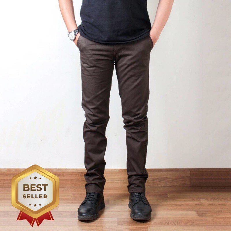 JH.SCOTT Chinos Celana Panjang Pria premium slimfit Coklat