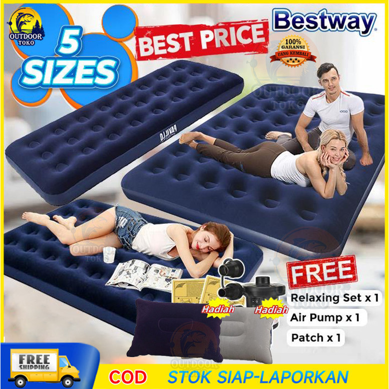 Kasur Angin / Air Bed Double Kasur Angin Bestway + pompa manual Bestway Paket Kasur Angin Double Bir