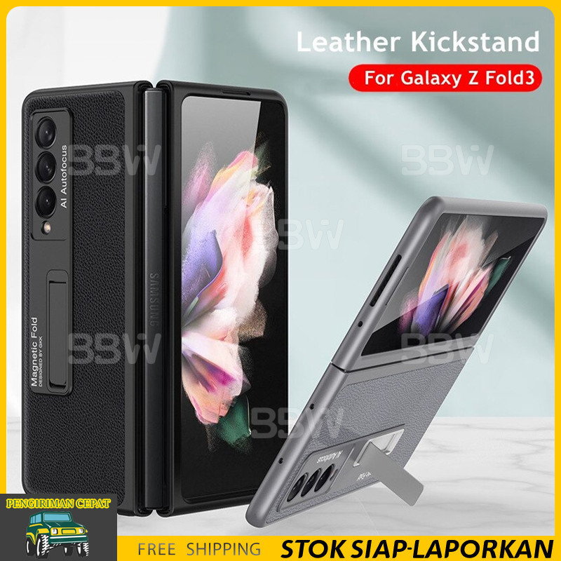 Case GKK Original Samsung Galaxy Z Fold 3 5G Magnetic Stand Leather Hardcase Samsung Z Fold 3 5G ACC