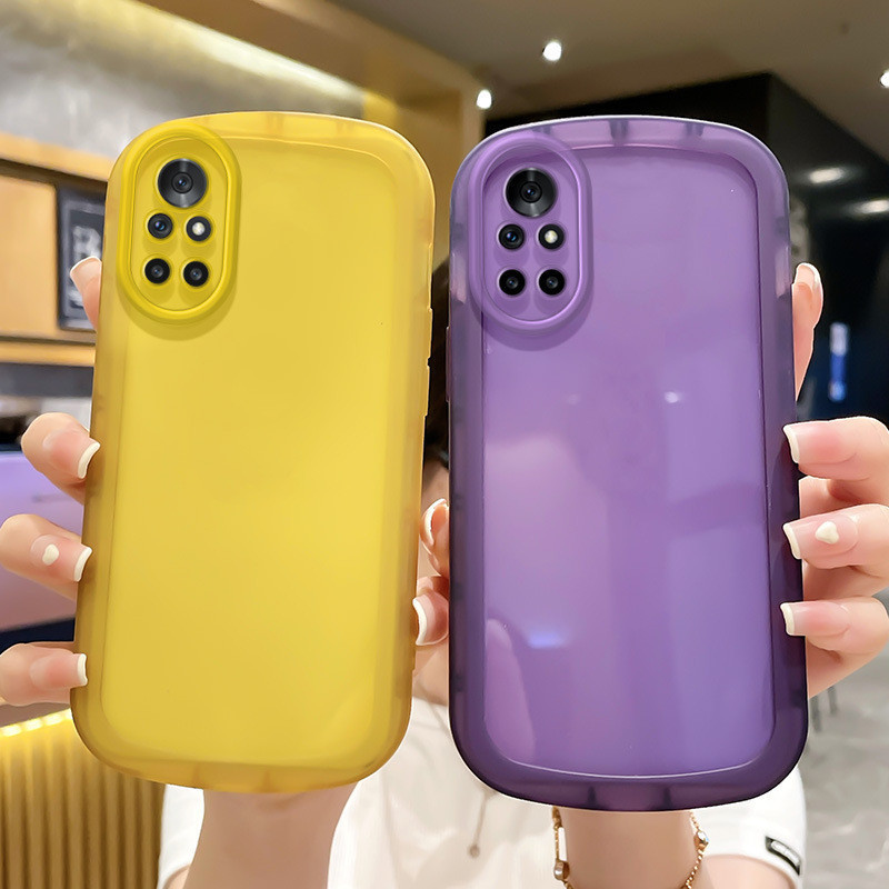 Silicone Untuk Vivo V9 V15 V23 V23e S1 V15pro Case Oval Clear Casing Bening Pelindung Hp Polos Warna