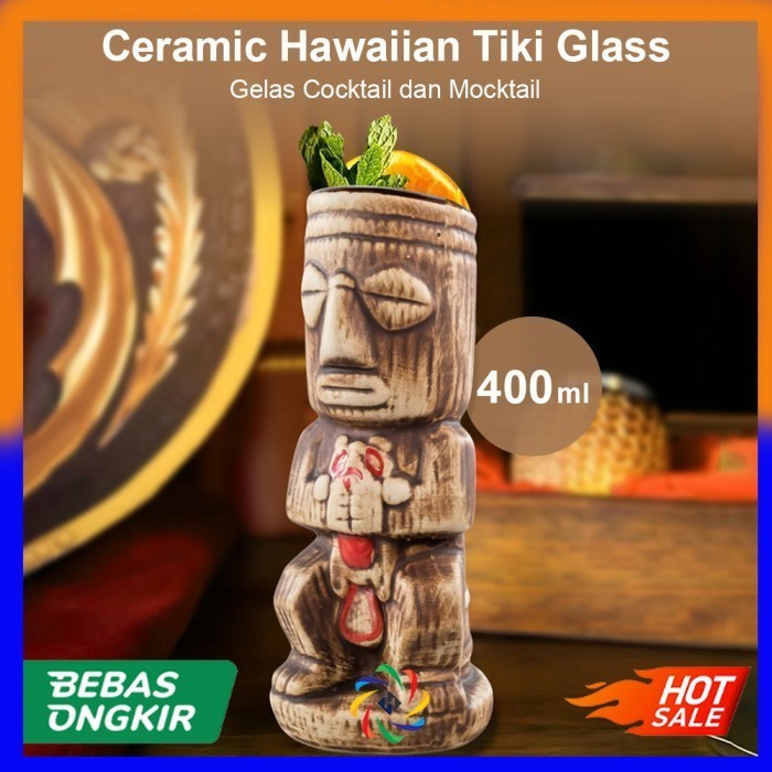L Y 4 0 Gelas Cocktail Ceramic Hawaiian Glass 400ml