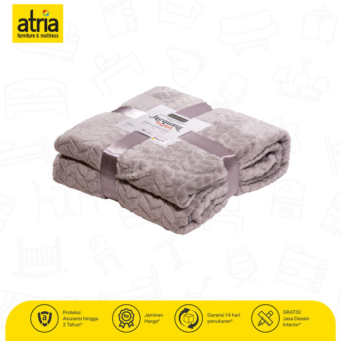 Atria Selimut Bulu Jacquard Blanket Flannel Fleece - Camel