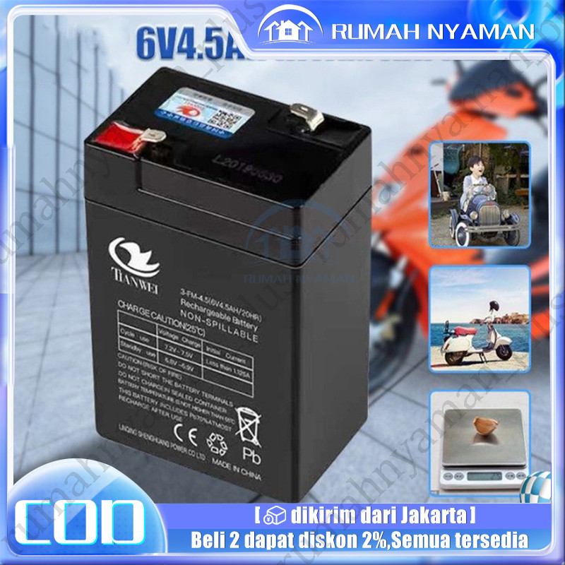 Aki kering 6v 4.5ah/ aki kering genset 6v 20ah/Aki Timbangan Digital VRLA SINUS 6V 4Ah 4.5Ah Aki Eme