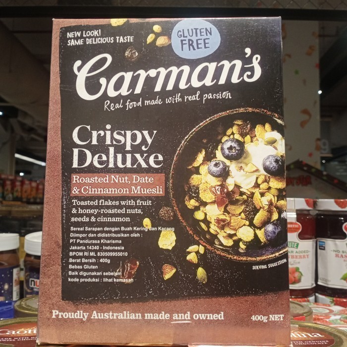 

Carman's Deluxe Gluten Free Muesli 400gr - Roasted Nut, Date&Cinnamon