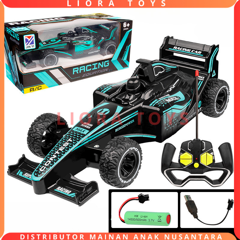 Mainan Anak Mobil Remote Control Balap Baterai Cas RC F1 Formula Racing Speed