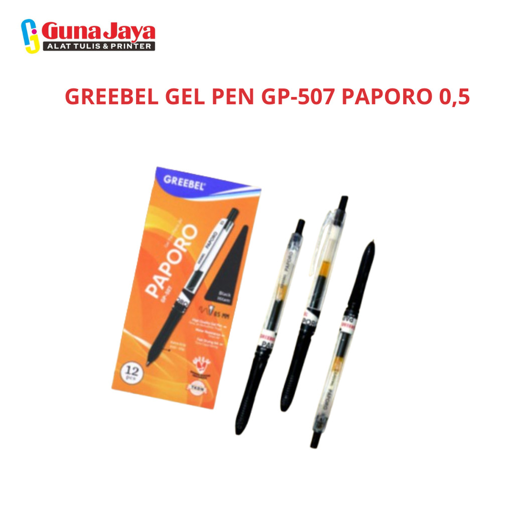

GREEBEL GEL PEN GP-507 PAPORO 0,5 (SATU SET 12PCS)