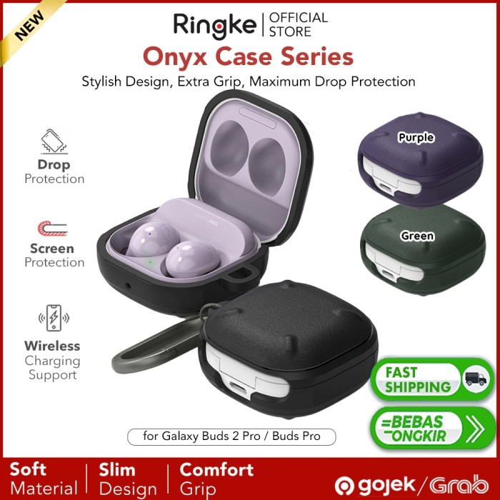 [[Govava.id]] Case Samsung Galaxy Buds 2 Pro Buds2 - Ringke Onyx Soft Casing - Purple