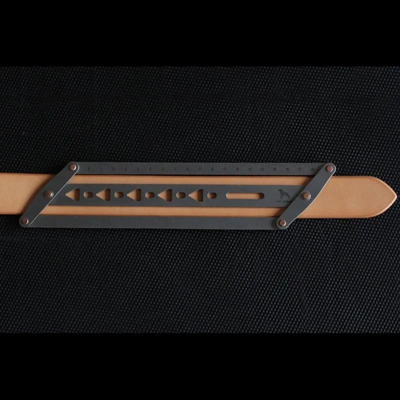

Leather Craft Belt Positioning Auxiliary Ruler handmade Punch Hole Spacing Template Tool