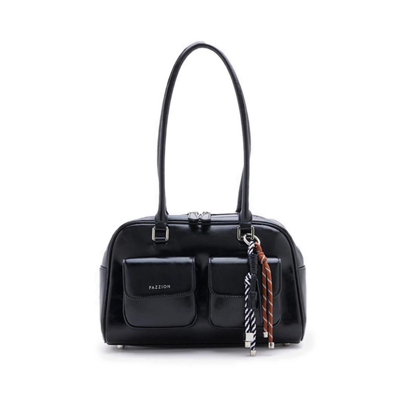 Pazzion Jaida Elongated Handle Shoulder Bag - Black