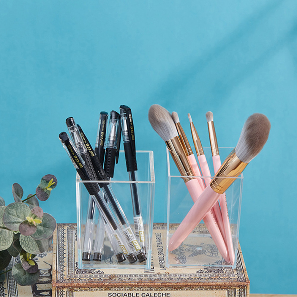 

Acrylic Transparent Pen Holder Storage Tube Pencil Pot Diy Cute Table Gift Stationery Office Gadgets Makeup Brush Pencil Holder