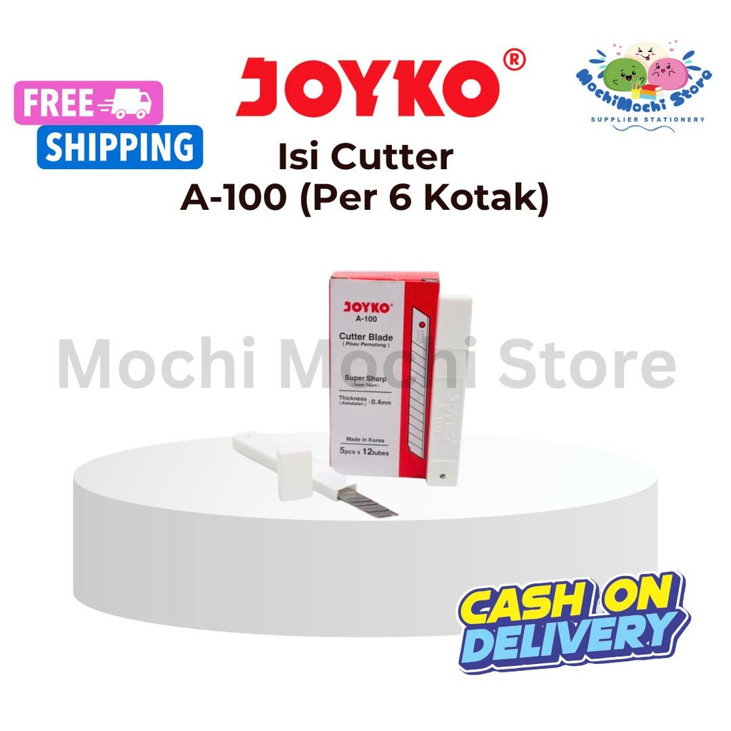 

PER 6 KOTAK/TUBE Cutter Blade Refill A-100 | Isi Pisau Pemotong Joyko A-100 1 Tube/Kotak Isi 5 Pcs | Refill Cutter Joyko A-100 | Isi Cutter Joyko A-100