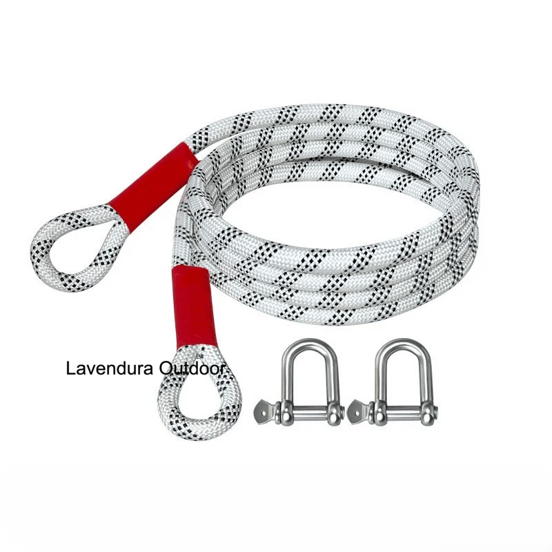 Nylon Climbing Rope Oxtail Pulling Safety Mountaineering Tali Derek Car Tow Rope Strap Rescue 5 Ton 