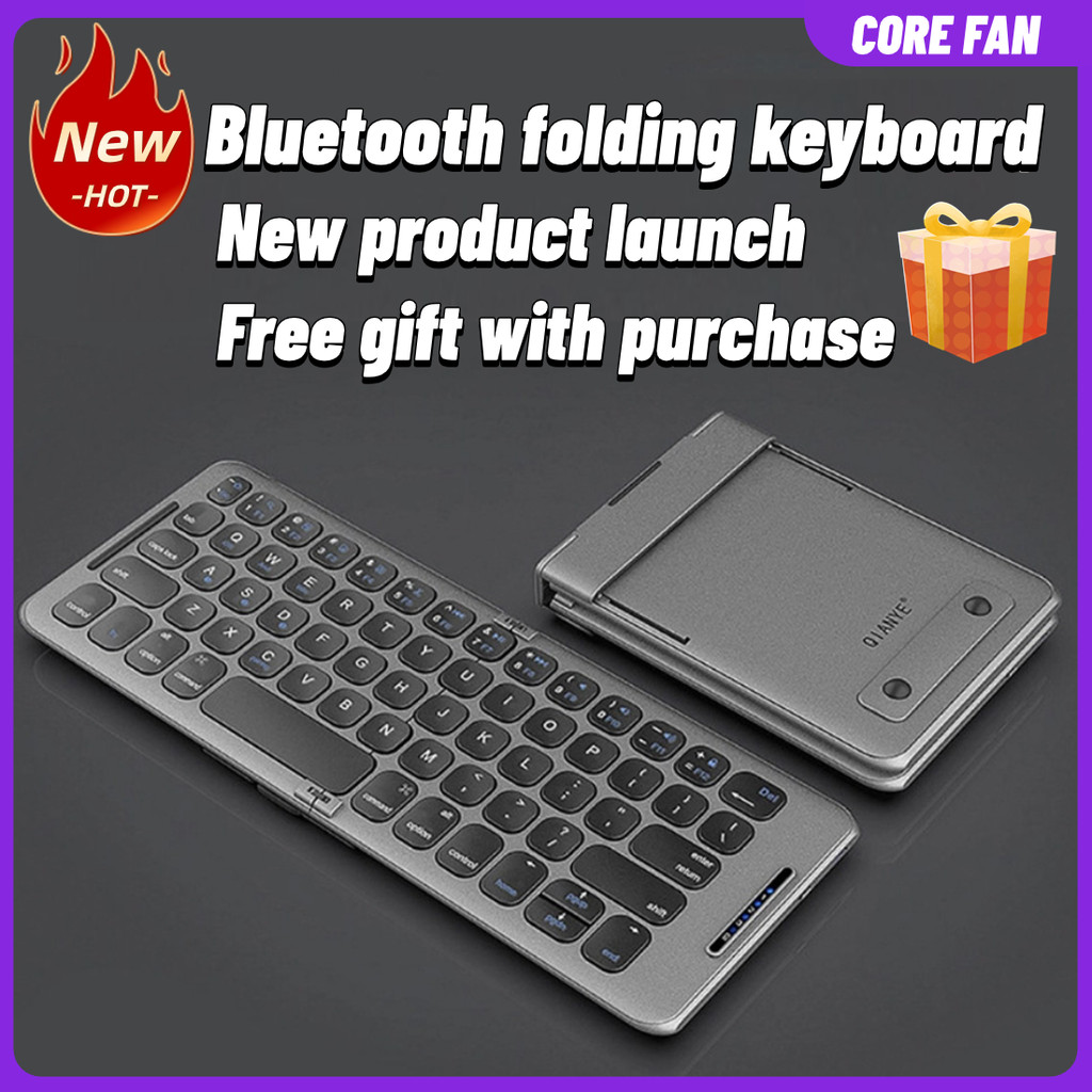 Ultra-thin Wireless Folding Keyboard 65 Keys Universal Portable Foldable Keyboard Type-C Charging fo