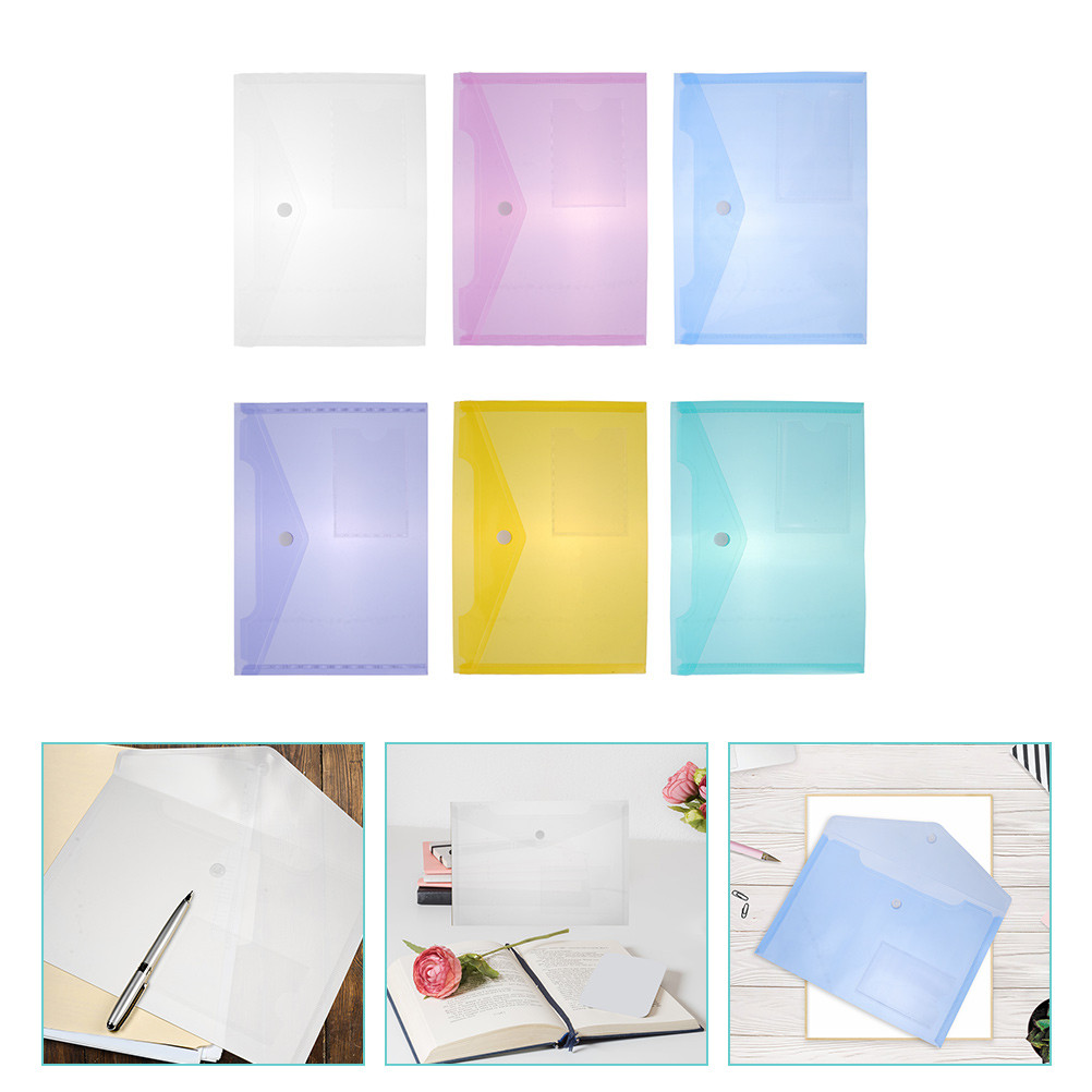 

6 Pcs File Holder Plastic Bag Folder Office Document Organizer Pocket A5 Pouch Pp Portable Envelope Paper Student