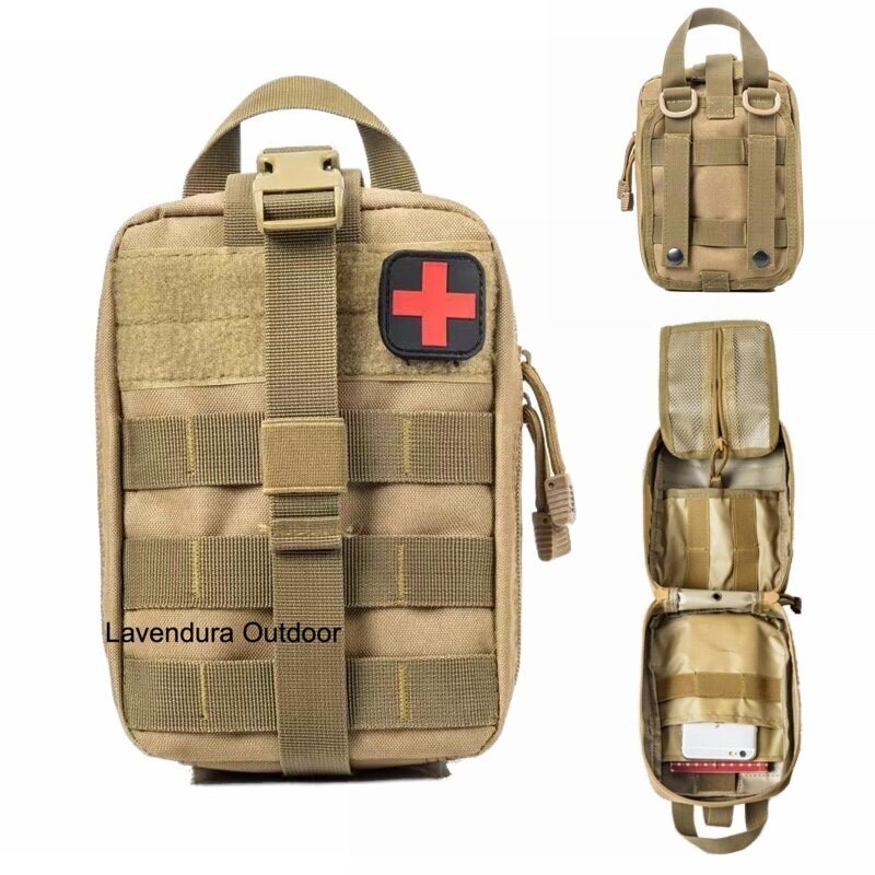 Waist Pocket Emergency Coyote Brown Military Tactical Army P3K Tas Medis Obat P3K First Aid Kit Medi