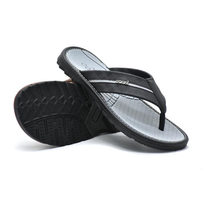[[New Collection]] Carvil Sandal Pria ESPRESSO-01 M - BLACK, 43