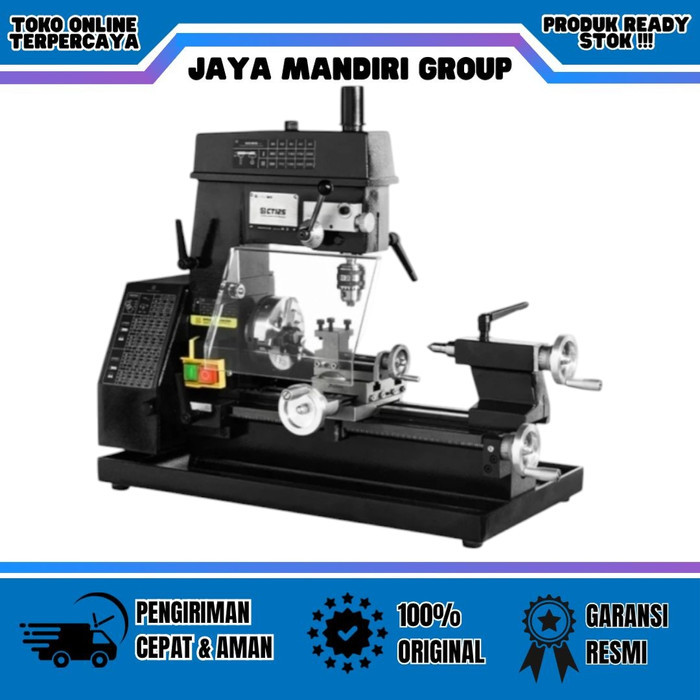 Mesin Bubut Milling Drilling Mini Bor Machine Lathe Multifuntion 220V