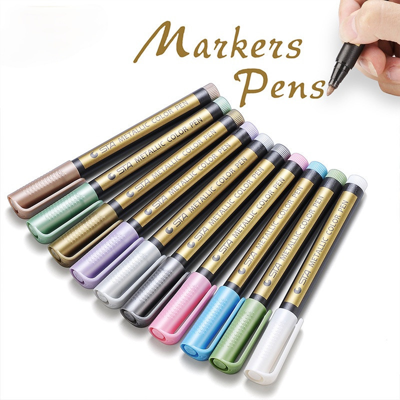 

Metallic Paint Marker Pen Permanent Writing Rock Painting Photo Album Scrapbook Glass Wood Canvas Card Art marker