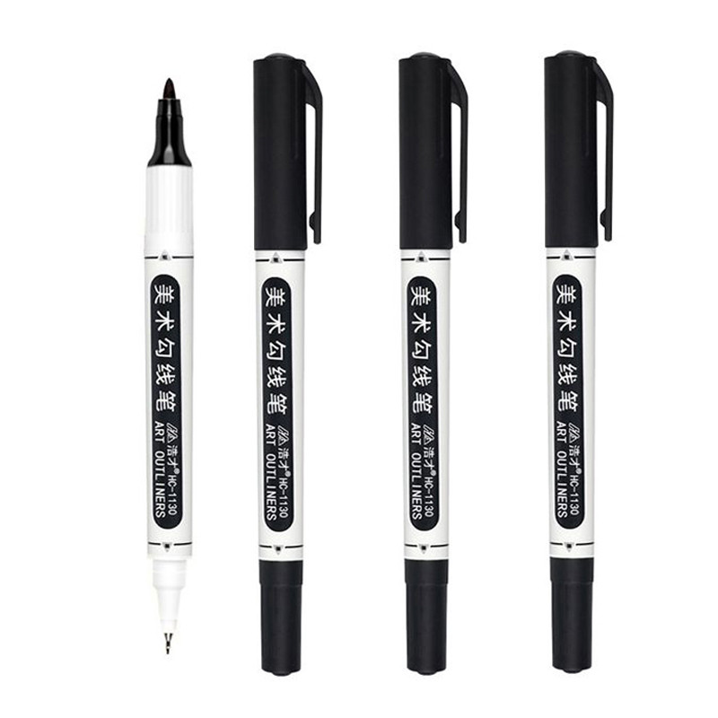 

Twin Tip Waterproof Permanent Dual tip 0.5/1.0 mm Nib Fine & Ultra-Fine Points, Black Blue Red Art Marker Pens Office Stationery