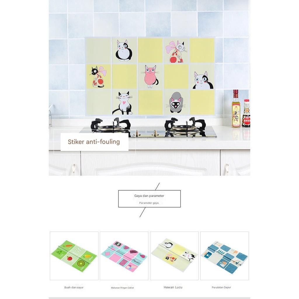 Wall Stiker Dinding Dapur Anti Minyak Bahan Alumunium Foil Motif Karakter / Wallpaper Sticker Dekora
