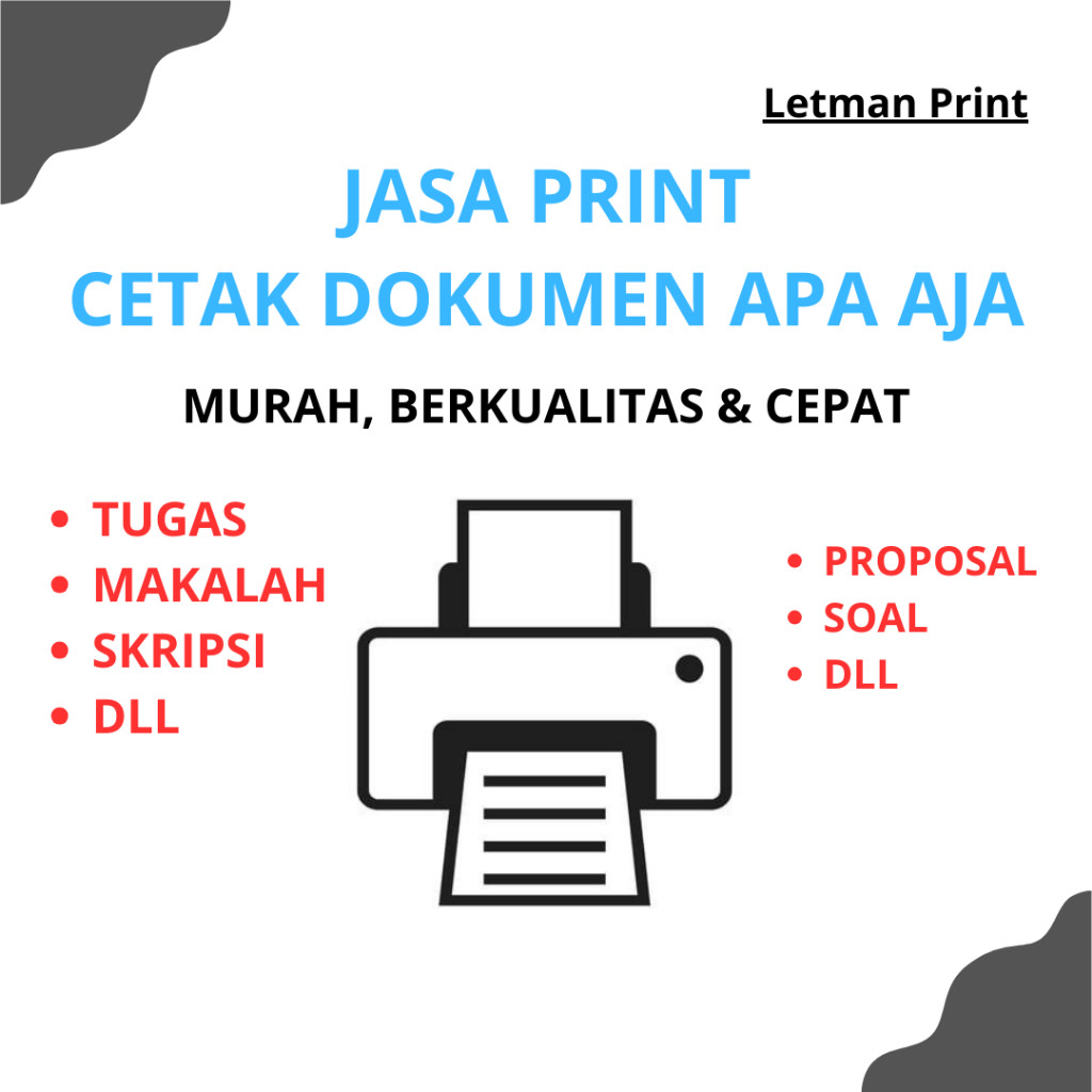 

Print Online Cetak Dokumen Termurah: Tugas, Skripsi, Makalah, Buku, dan Lainnya