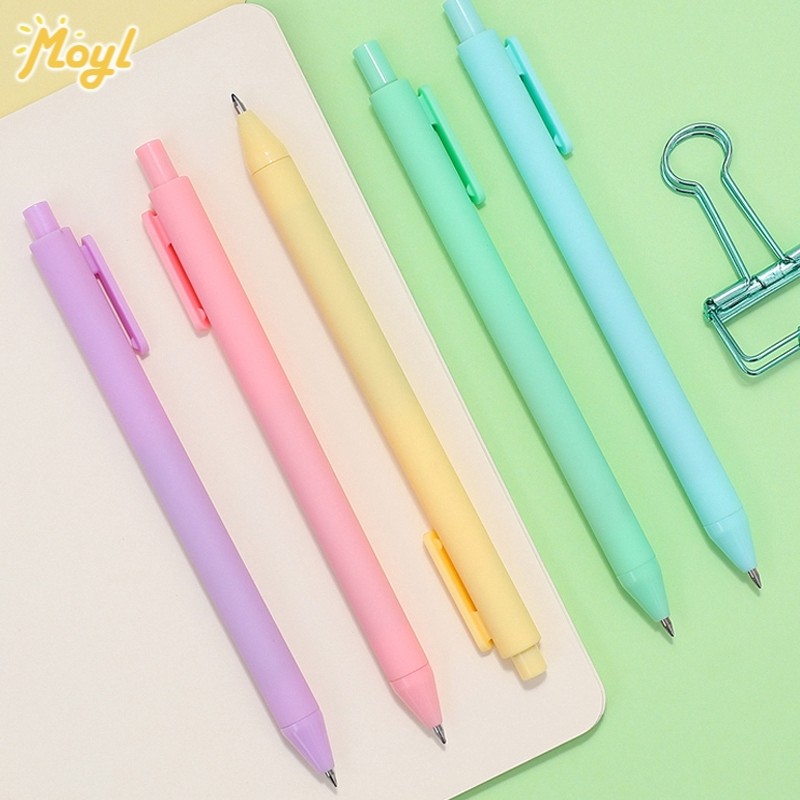 

Simple Macaron Color Press Gel Pen 0.5mm Black Ink Signature Pen