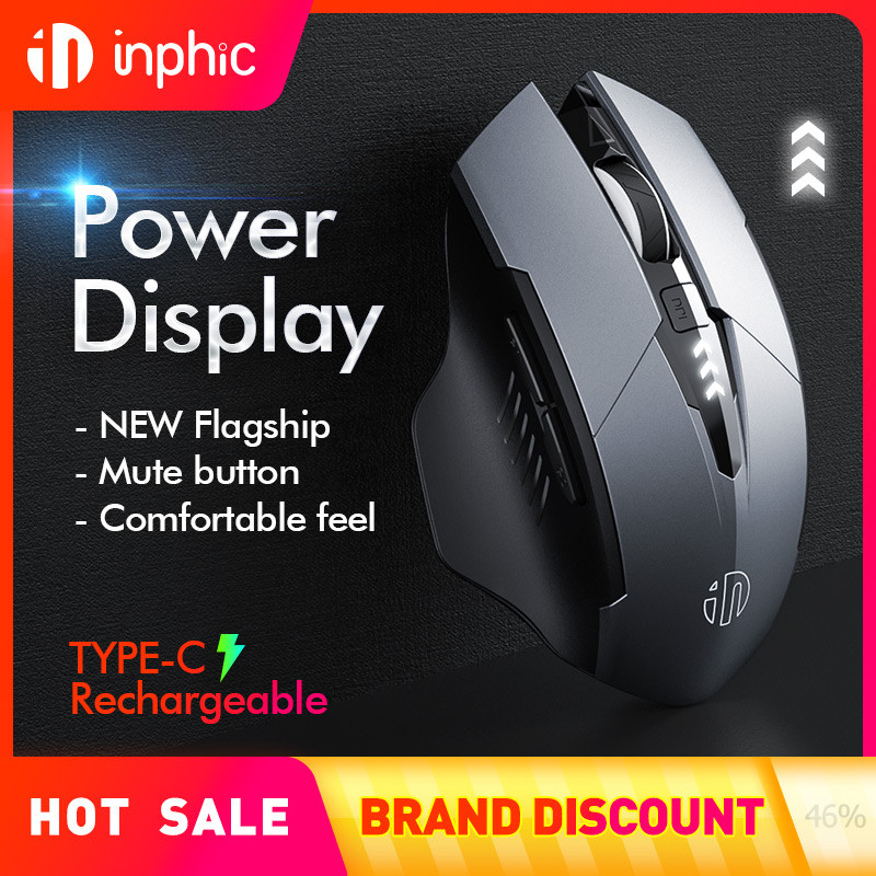 

INPHIC F1 2.4G Wireless Mouse Rechargeable 500mAh Ergonomic Silent Mouse Optical Mice for Laptop PC USB Nano Receiver Wholesale