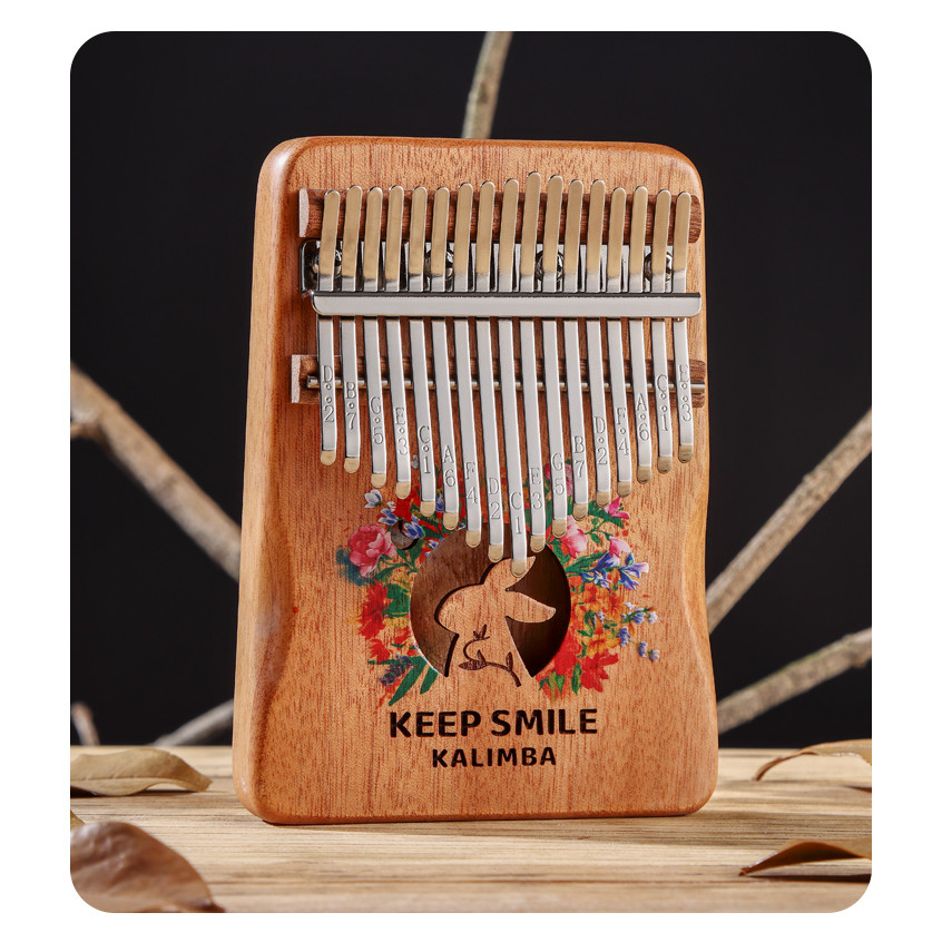 17 Keys Flat Board Kalimba   Professional Adult Piano Camping  For Kids Gift Finger Piano  Wooden In