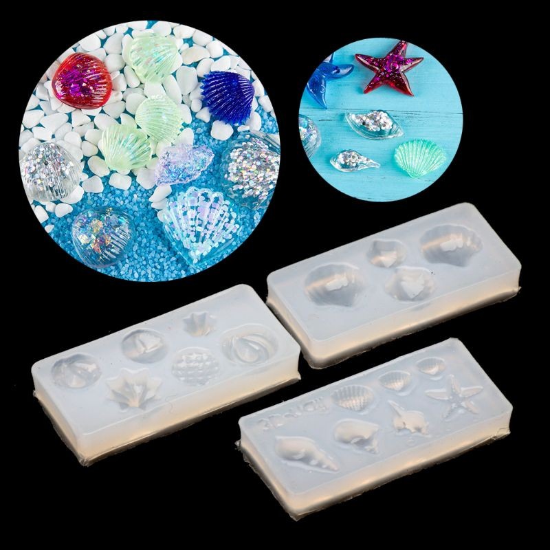 

3Pcs DIY Conch Shell Starfish Shape Silicone Mold For Nail Art Template Jewelry Make Epoxy Resin Mould Crafts
