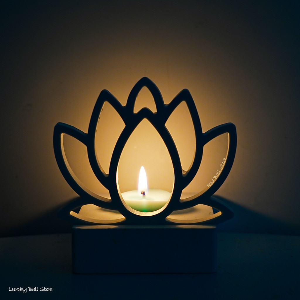 

New Hollow Lotus Candlestick Silicone Mold DIY Flower Candle Holder Pendant Casting Tools Concrete Resin Mould Eid Ramadan Decor
