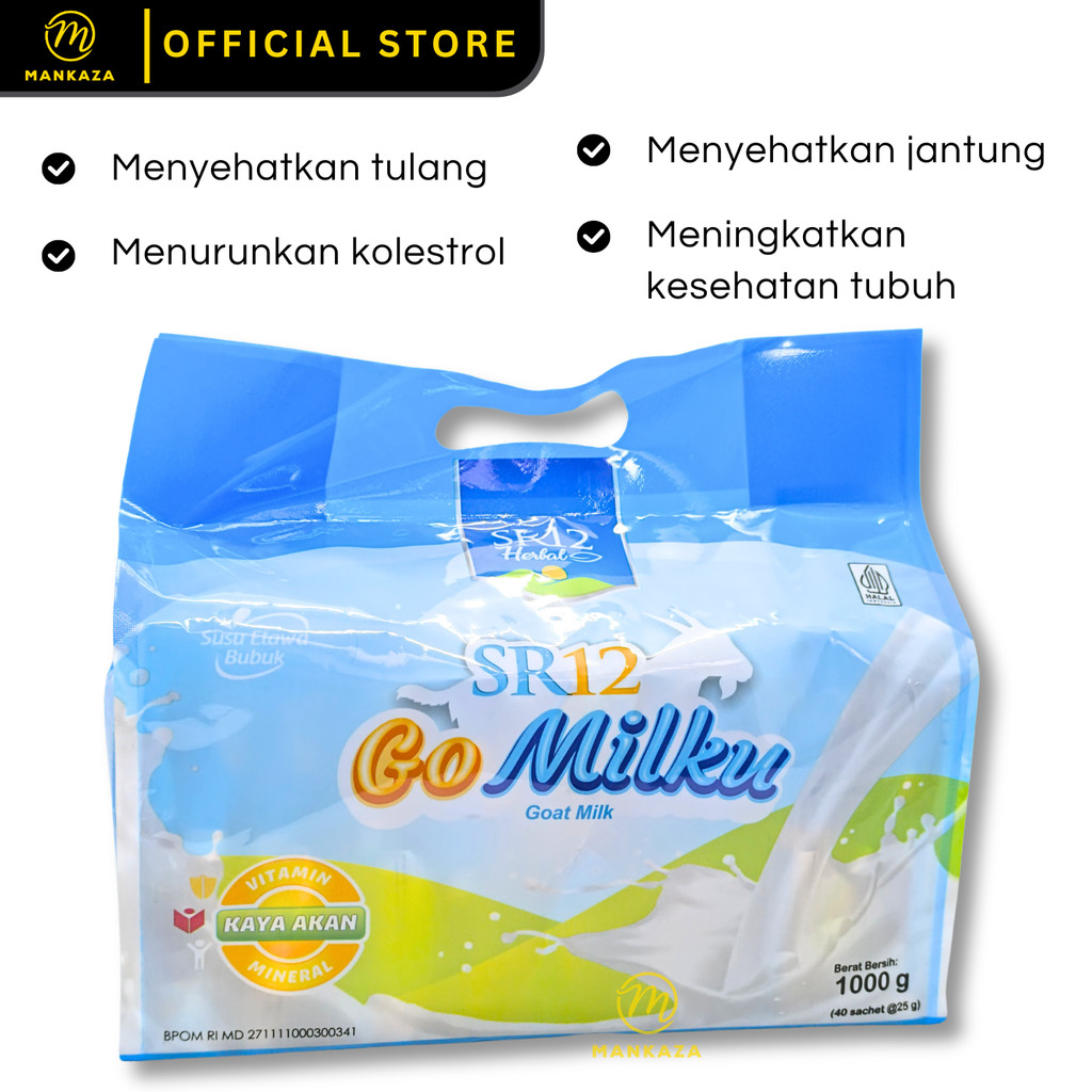 

SR12 Go Milku 40 SACHET Susu Kambing Etawa Susu Gomilku SR12 Susu Kambing Etawa Bubuk