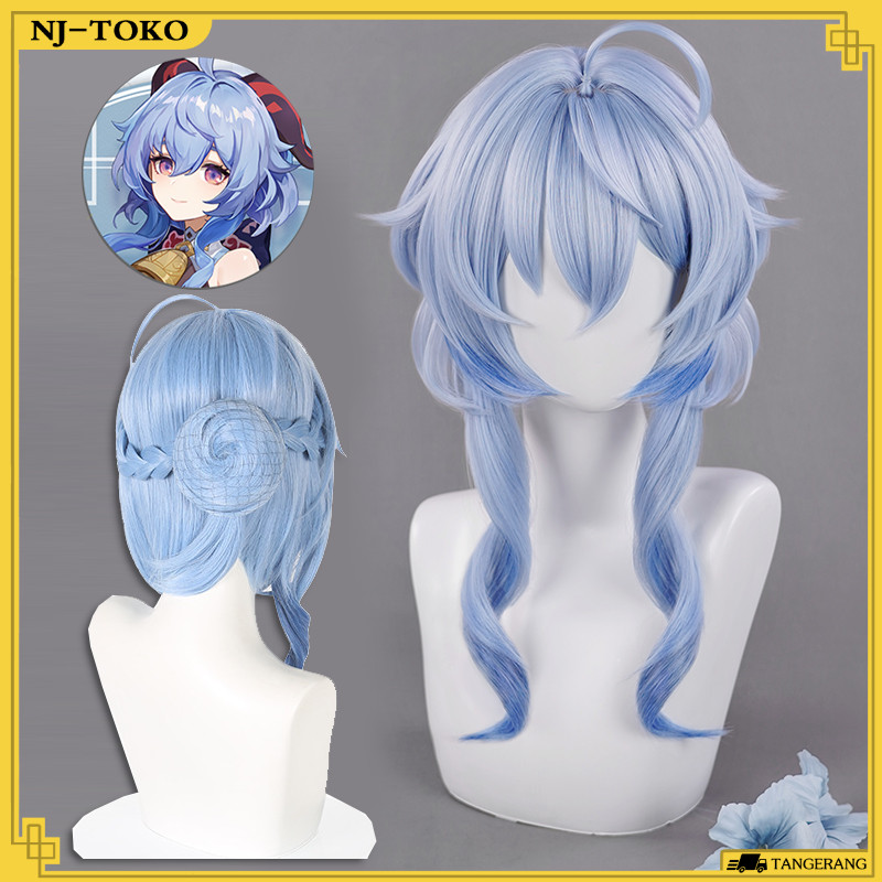 45cm Wig Genshin Kualitas Tinggi Wig Ganyu / Ganyu Wig