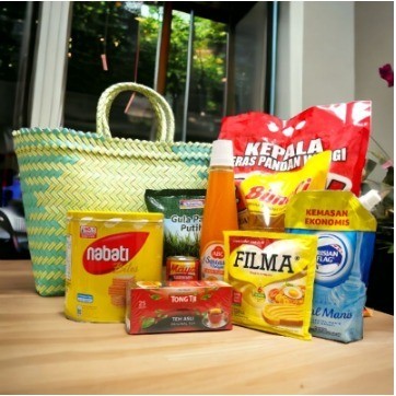 Tas lurik anyaman Tas keranjang anyaman Tas belanja - XL