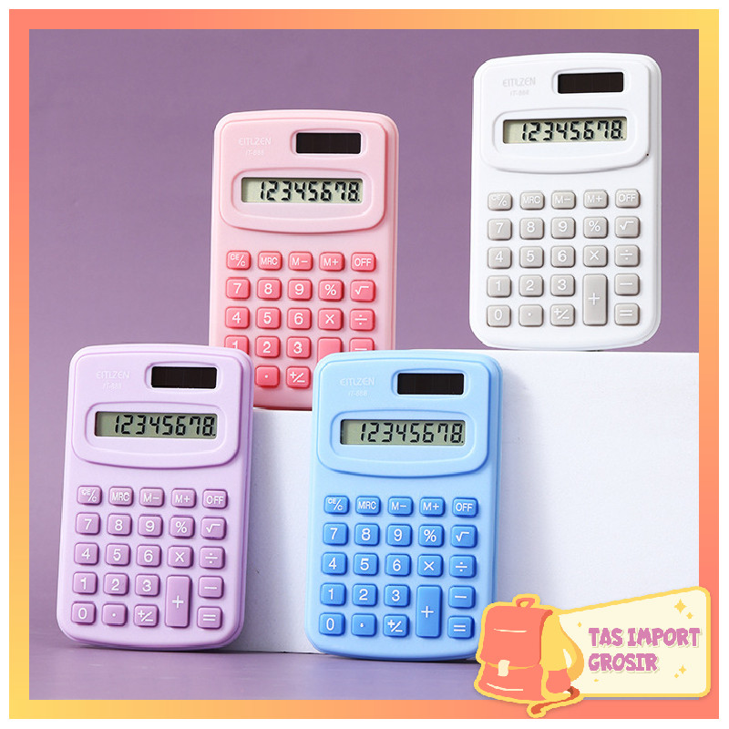 

Tas Import - 6483 Kalkulator Saku 8 Digit Portable / Kalkulator Mini 8 Digit / Pocket 8 Digits Calculator / Kalkulator Saku Macaroon