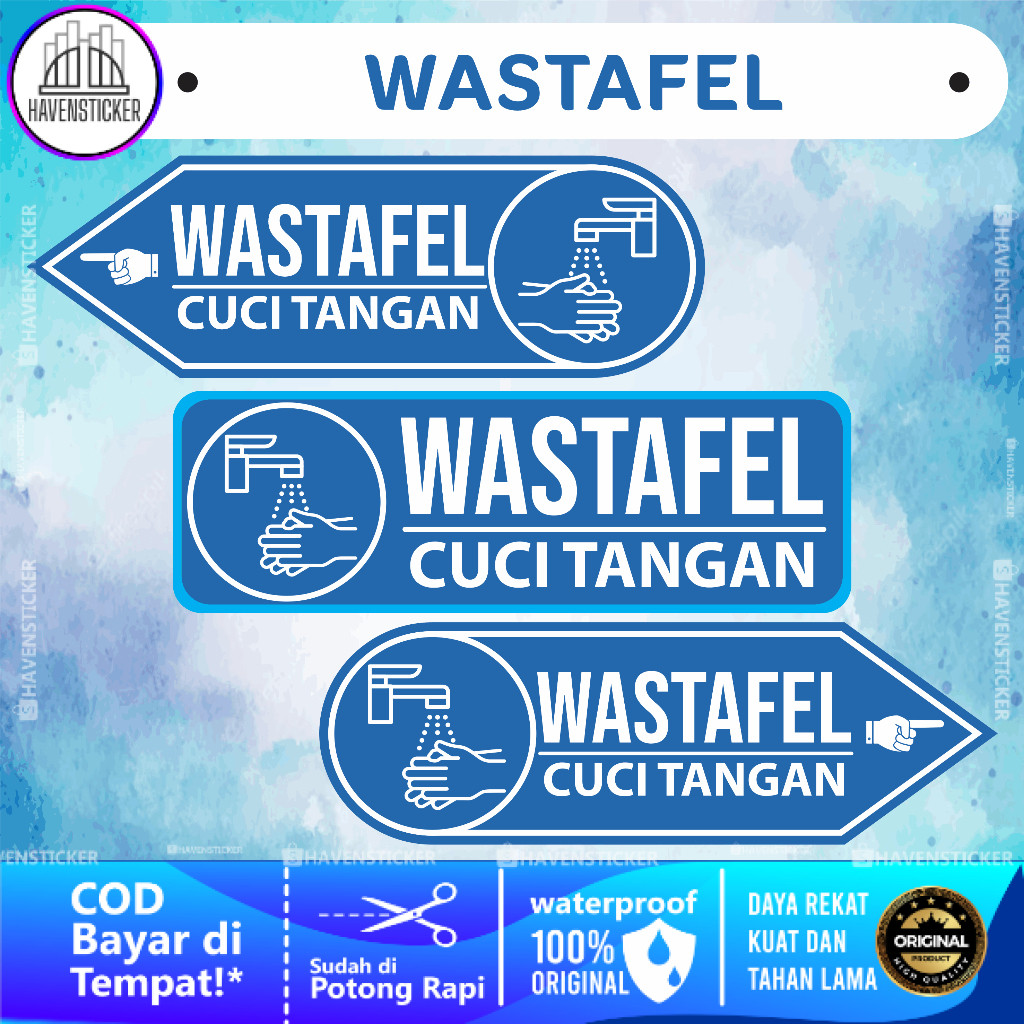 

Stiker Vinyl Petunjuk Wastafel Anti Air Laminasi Kilat