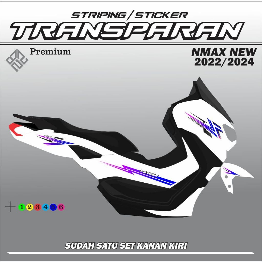 STIKER  TRANSFARAN / STRIPING TRANSPARAN UV Striping Benig Transparan UV NMAX NEW VVA Simple List Nm