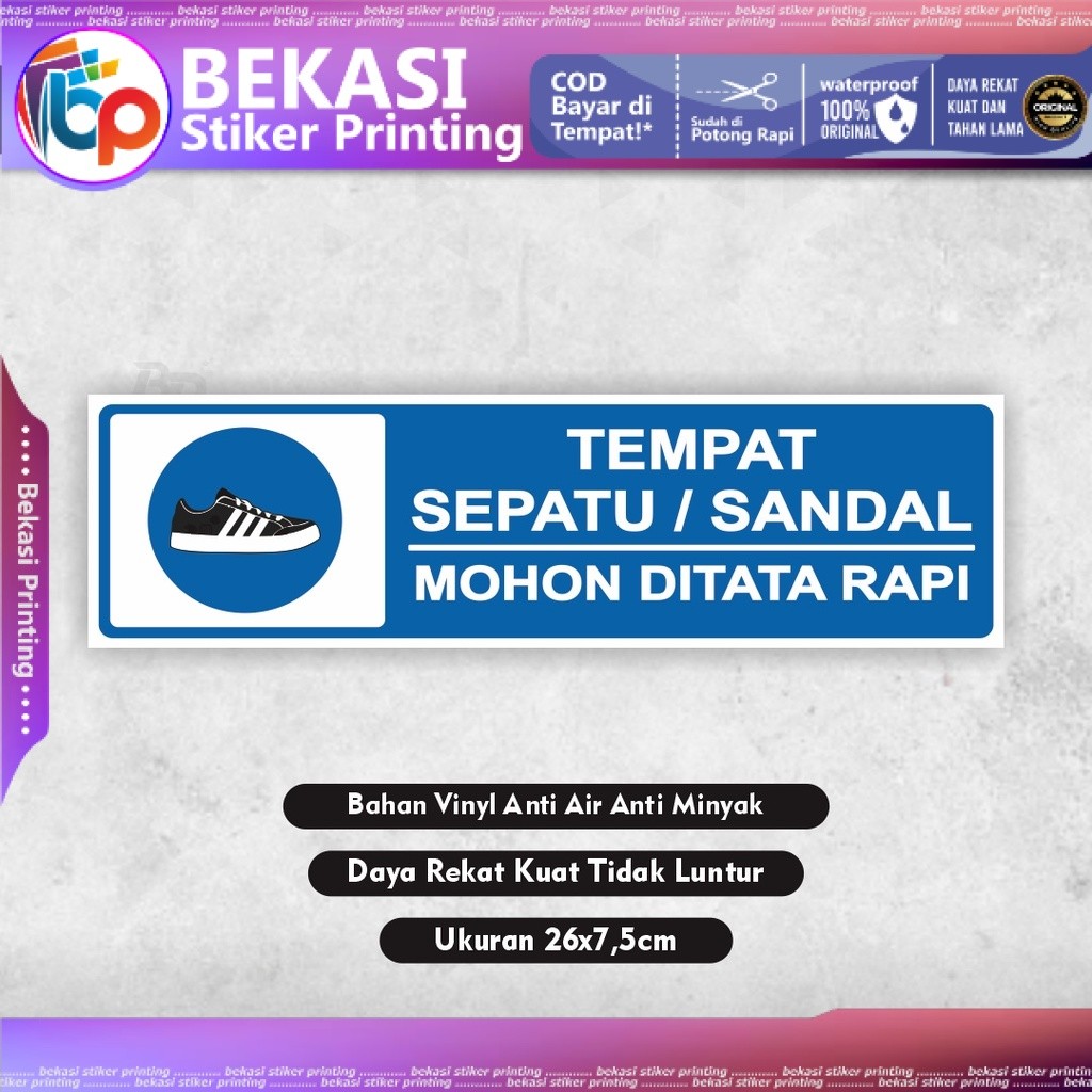 

Stiker tempat sepatu sendal Stiker Sandal Sepatu Harap Ditata Rapi sendal sepatu harap dirapihkan