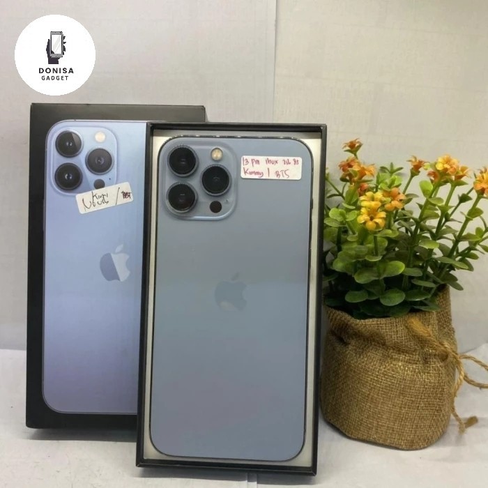 IP 13 Pro Max 256GB - Resmi Ibox - Fullset Second - Sierra Blue