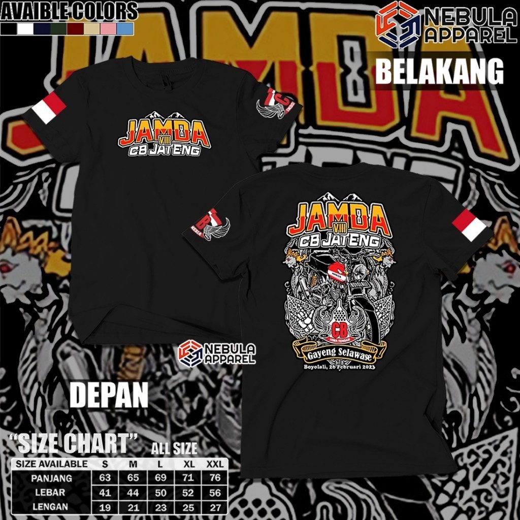 KAOS JAMDA CB JATENG VIII - KAOS JAMDA JATENG TERBARU 2023 - KAOS CB - KAOS RACING HONDA - KAOS ACAR