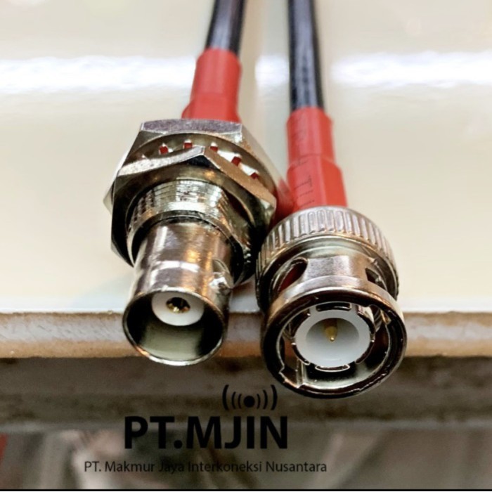 LP Kabel Jumper Rg58 BNC Male ke BNC female Bulkhead Panjang 30 Meter