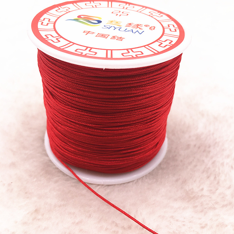 

100M/Roll 0.8mm Red Nylon Cord Thread Chinese Knot Macrame Cord Bracelet Braided String DIY Tassels Beading Thread